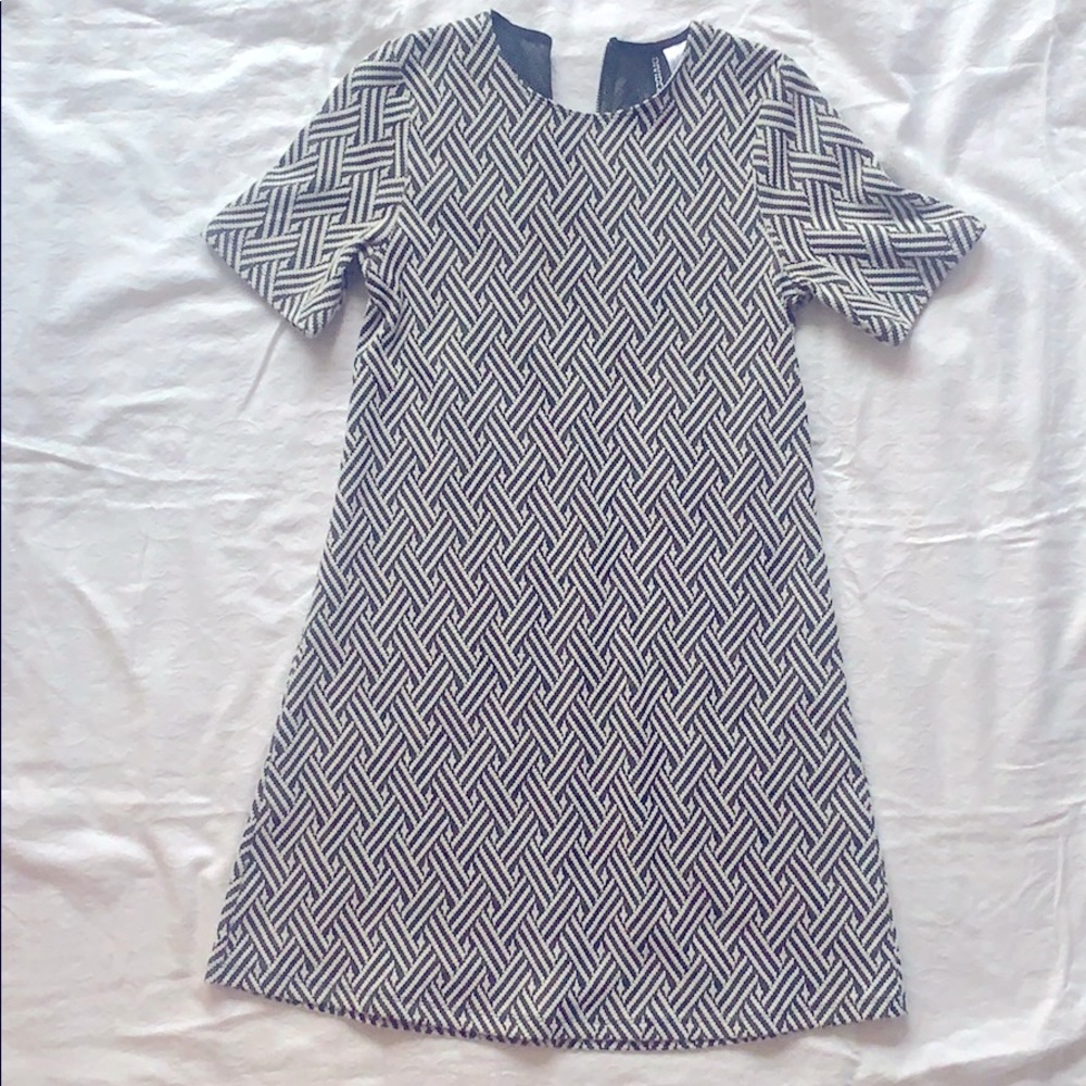DIVIDED H&M black & white textured dress